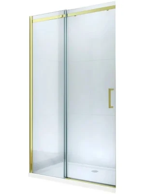 Akce MEXEN - Omega posuvné sprchové dveře 140, transparent, zlatý se sadou pro niku 825-140-000-50-00