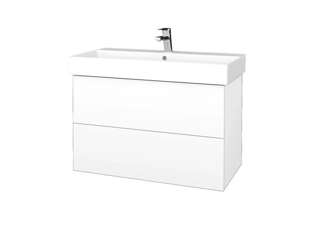 Akce Koupelnová skříňka VARIANTE SZZ2 85 umyvadlo Glance - N01 Bílá lesk / M01 Bílá mat