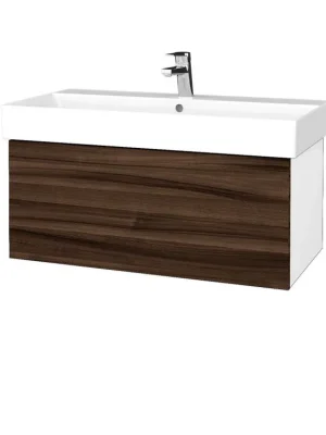 Značkový Koupelnová skříňka VARIANTE SZZ 85 umyvadlo Glance - N01 Bílá lesk / D06 Ořech