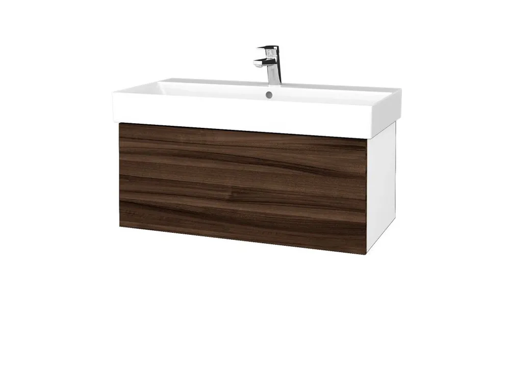 Značkový Koupelnová skříňka VARIANTE SZZ 85 umyvadlo Glance - N01 Bílá lesk / D06 Ořech