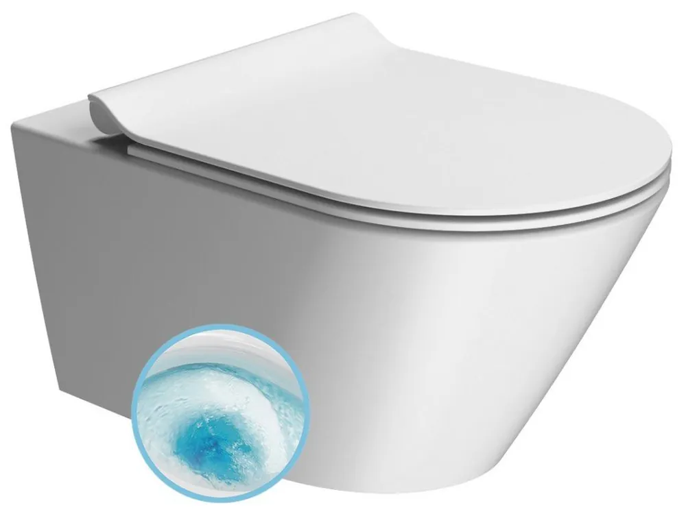 KUBE X závěsná WC mísa, GeniusFlush, 36x55cm, bílá dual-mat Dokud Zásoby Vydrží