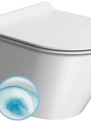 Vysoce Kvalitní KUBE X závěsná WC mísa, GeniusFlush, 36x50cm, bílá dual-mat