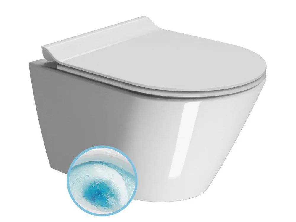 KUBE X závěsná WC mísa, GeniusFlush, 36x50cm, bílá ExtraGlaze Cenová Bomba