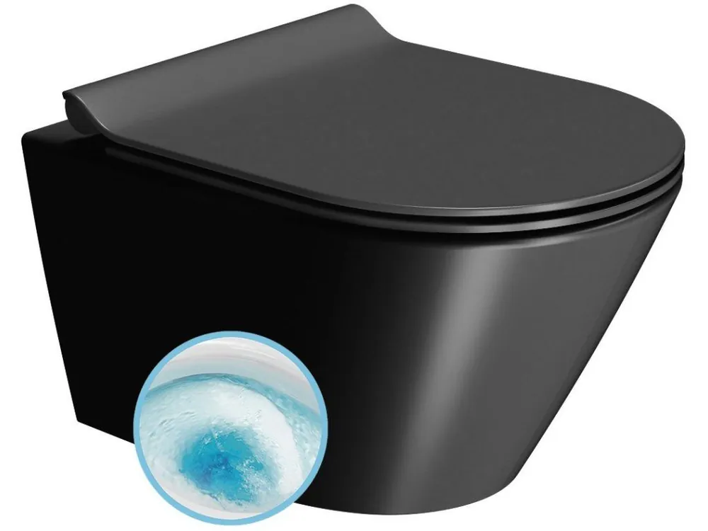 Expresní Doručení KUBE X závěsná WC mísa, GeniusFlush, 36x50cm, černá dual-mat