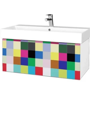 Akce Koupelnová skříňka VARIANTE SZZ 85 umyvadlo Glance - N01 Bílá lesk / IND Individual