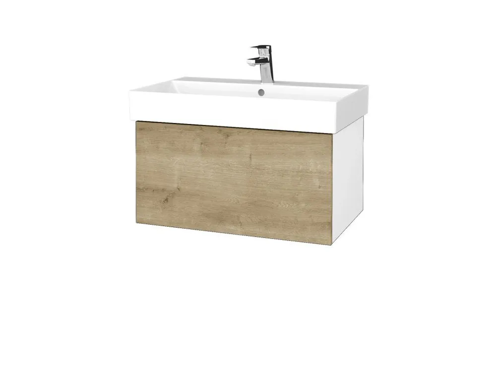 Akce Koupelnová skříňka VARIANTE SZZ 70 umyvadlo Glance - N01 Bílá lesk / D09 Arlington