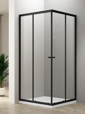 Zlevněný AGGA BLACK čtvercová sprchová zástěna 900x900mm, čiré sklo
