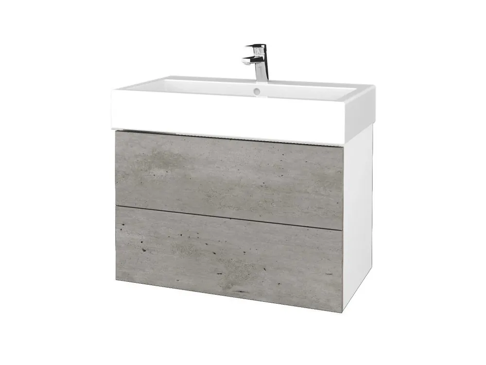 Zlevněný Koupelnová skříňka VARIANTE SZZ2 80 pro umyvadlo Duravit Vero - N01 Bílá lesk / D01 Beton