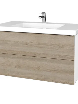 Zlevněný Koupelnová skříňka VARIANTE SZZ2 100 pro umyvadlo Metric - N01 Bílá lesk / D17 Colorado