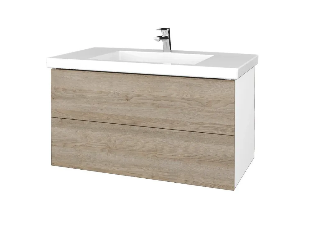 Zlevněný Koupelnová skříňka VARIANTE SZZ2 100 pro umyvadlo Metric - N01 Bílá lesk / D17 Colorado