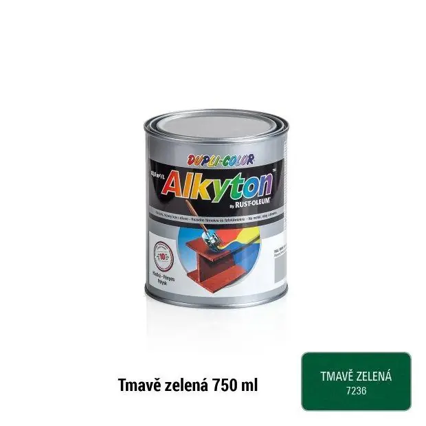 Akce ALKYTON kladívková barva tm.zelená 750ml
