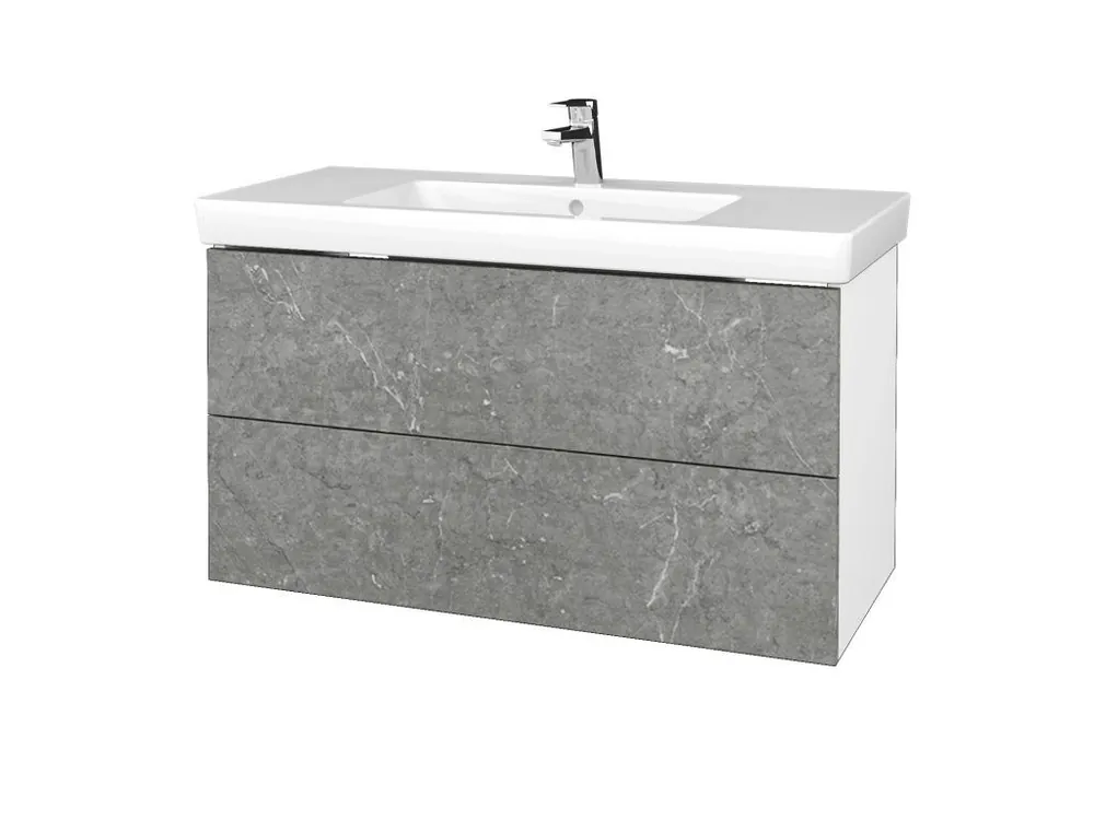 Akce Koupelnová skříňka VARIANTE SZZ2 100 pro umyvadlo Subway 2.0 - N01 Bílá lesk / D20 Galaxy