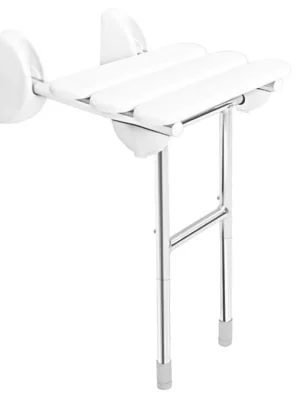 Omezená Nabídka HANDICAP sklopné sedátko do sprchového koutu s podpěrou, 38x36cm, bílá - koupelny-sanita.cz