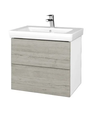 Značkový Koupelnová skříňka VARIANTE SZZ2 65 pro umyvadlo Subway 2.0 - N01 Bílá lesk / D05 Oregon