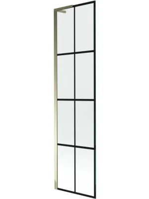 Akce MEXEN/S - Next L vanová zástěna FIX 50 x 150, černá vzor, zlatá 895-050-000-03-77-50