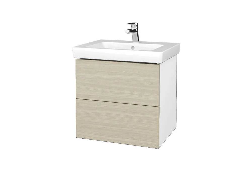 Akce Koupelnová skříňka VARIANTE SZZ2 60 pro umyvadlo Subway 2.0 - N01 Bílá lesk / D04 Dub