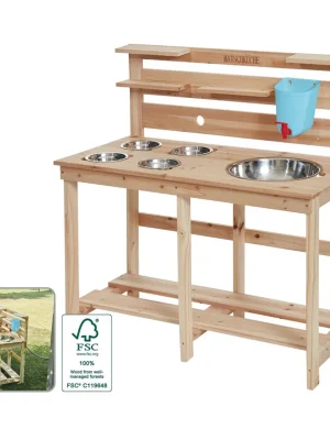 HappyPeople Dřevěná hliněná kuchyně cca 90x44x94cm Omezená Nabídka