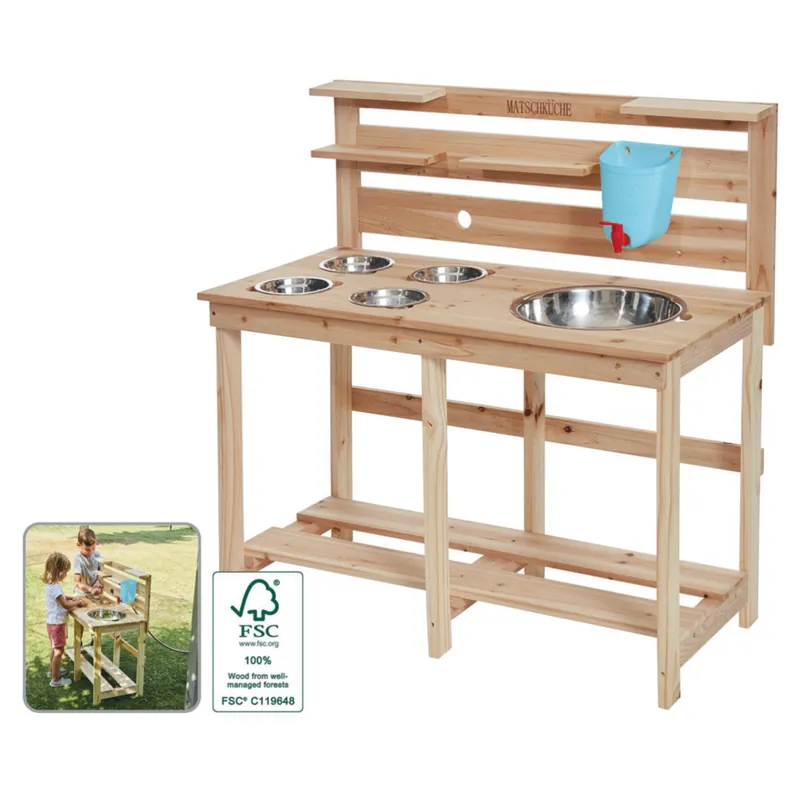 HappyPeople Dřevěná hliněná kuchyně cca 90x44x94cm Omezená Nabídka