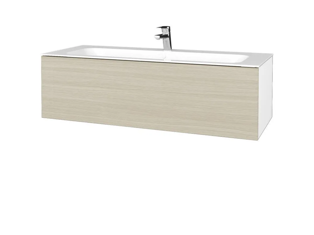 Akce Koupelnová skříňka VARIANTE SZZ 120 pro umyvadlo Finion - N01 Bílá lesk / D04 Dub