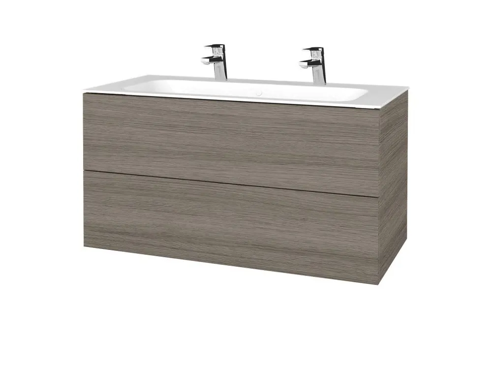 Zlevněný Koupelnová skříňka VARIANTE SZZ2 100 pro umyvadlo Finion se 2 otvory pro baterii - D03 Cafe / D03 Cafe