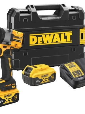 Značkový DEWALT DCF922P2T 18V AKU BEZUHLÍKOVÝ RÁZOVÝ UTAHOVÁK 1/2", 2 X 5,0 AH BATERIE XR LI-ION, NABÍJEČKA, KUFR T-STAK