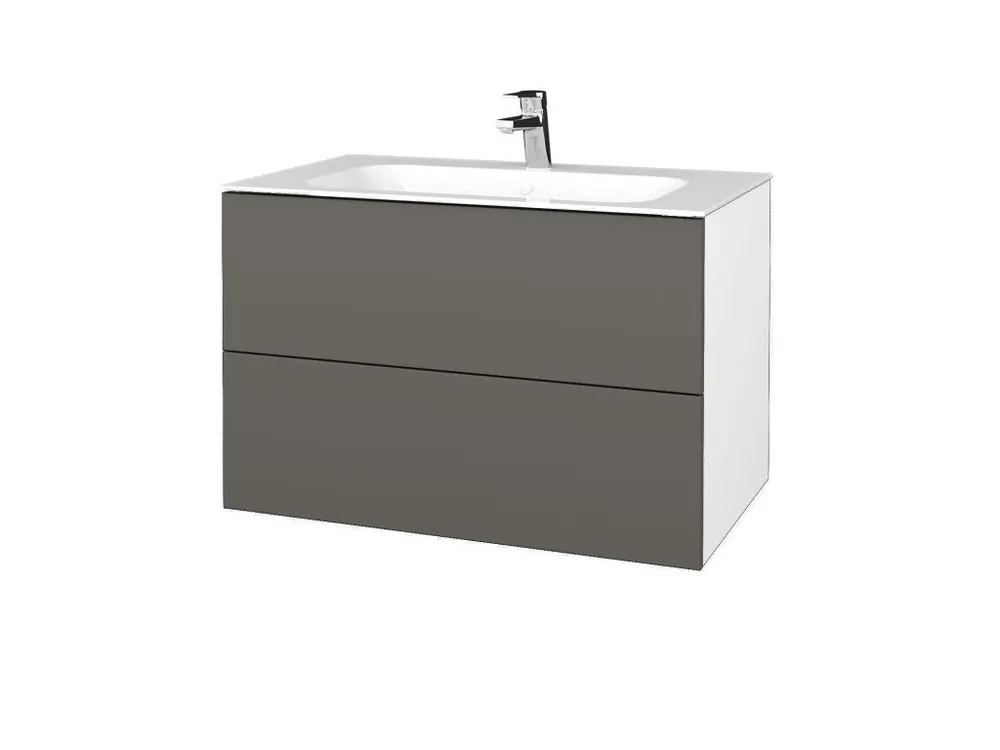 Zlevněný Koupelnová skříňka VARIANTE SZZ2 80 pro umyvadlo Finion - N01 Bílá lesk / N06 Lava