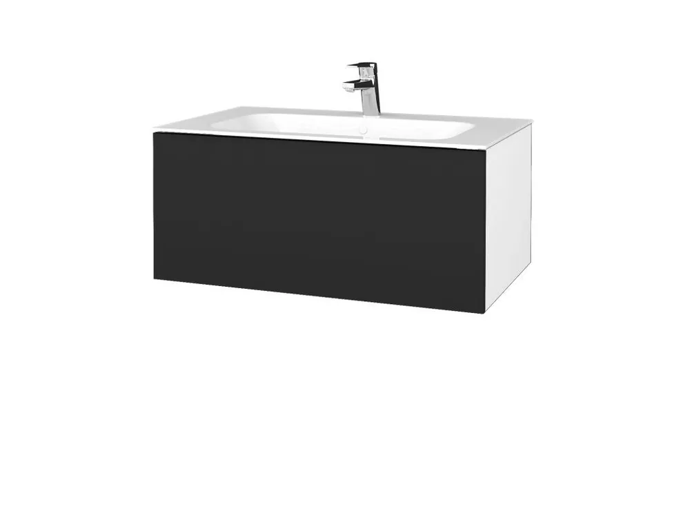 Akce Koupelnová skříňka VARIANTE SZZ 80 pro umyvadlo Finion - N01 Bílá lesk / L03 Antracit vysoký lesk