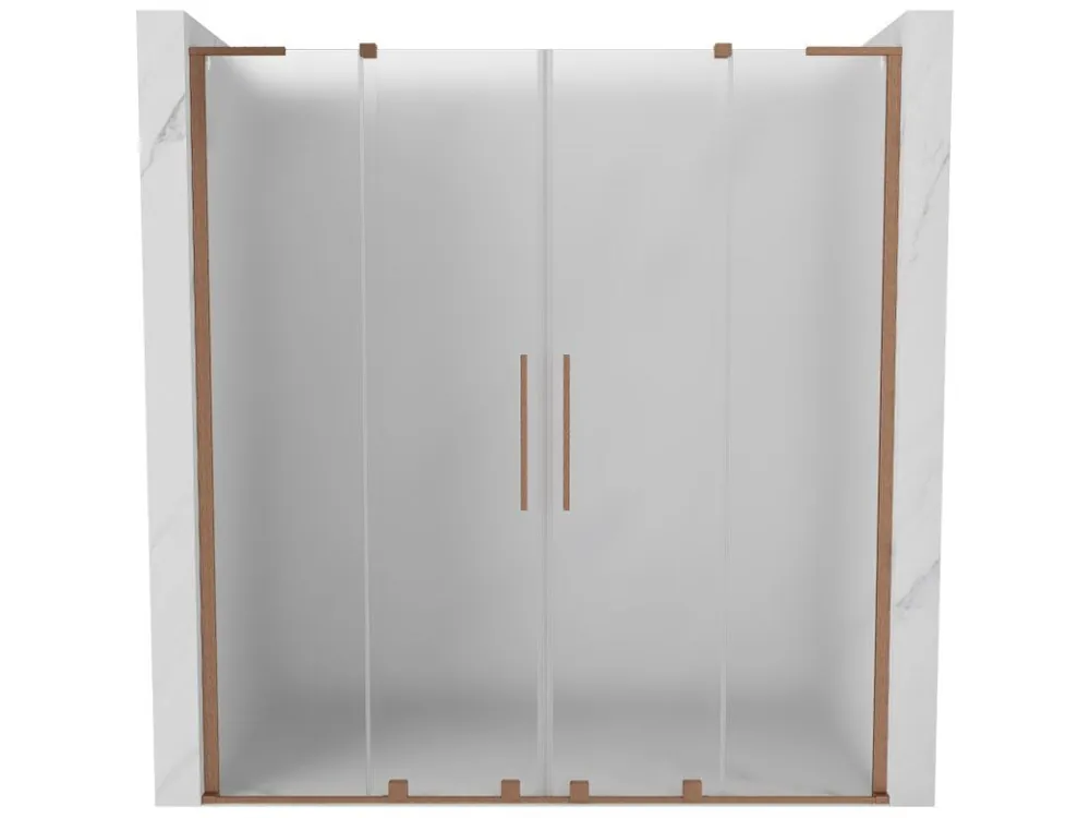 Zlevněný MEXEN/S - Velar L Duo posuvné sprchové dveře 170, dekor, měď kartáčovaná 871-170-003-32-65