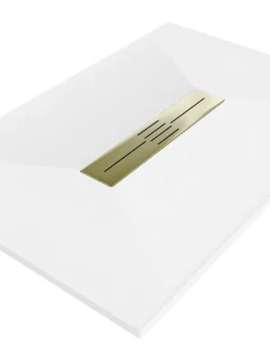 Akce MEXEN/S - Toro obdélníková sprchová vanička SMC 100 x 90, bílá, mřížka zlatá 43109010-G