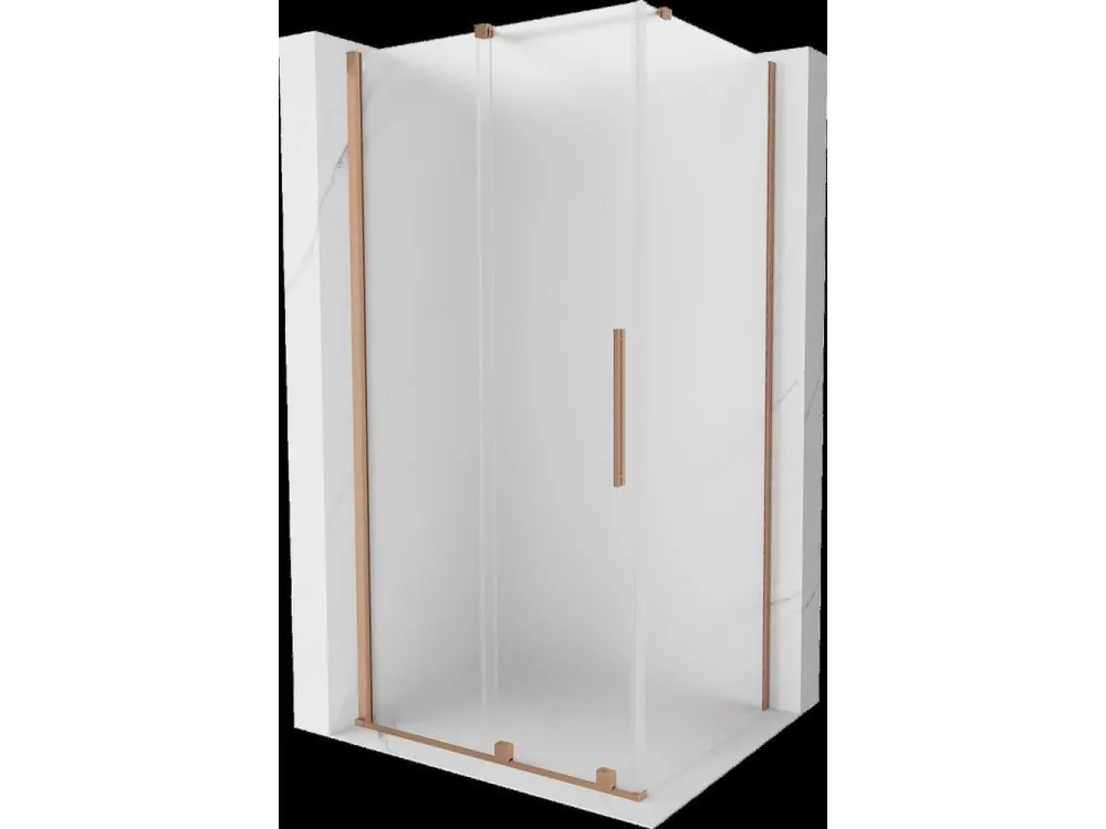 Akce MEXEN/S - Velar sprchový kout, posuvné dveře 90 x 85, dekor, měď kartáčovaná 871-090-085-31-65