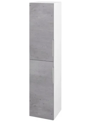 Akce Vysoká skříň s košem DOS SVD2K 35 - N01 Bílá lesk / Úchytka T05 / D01 Beton / Levé