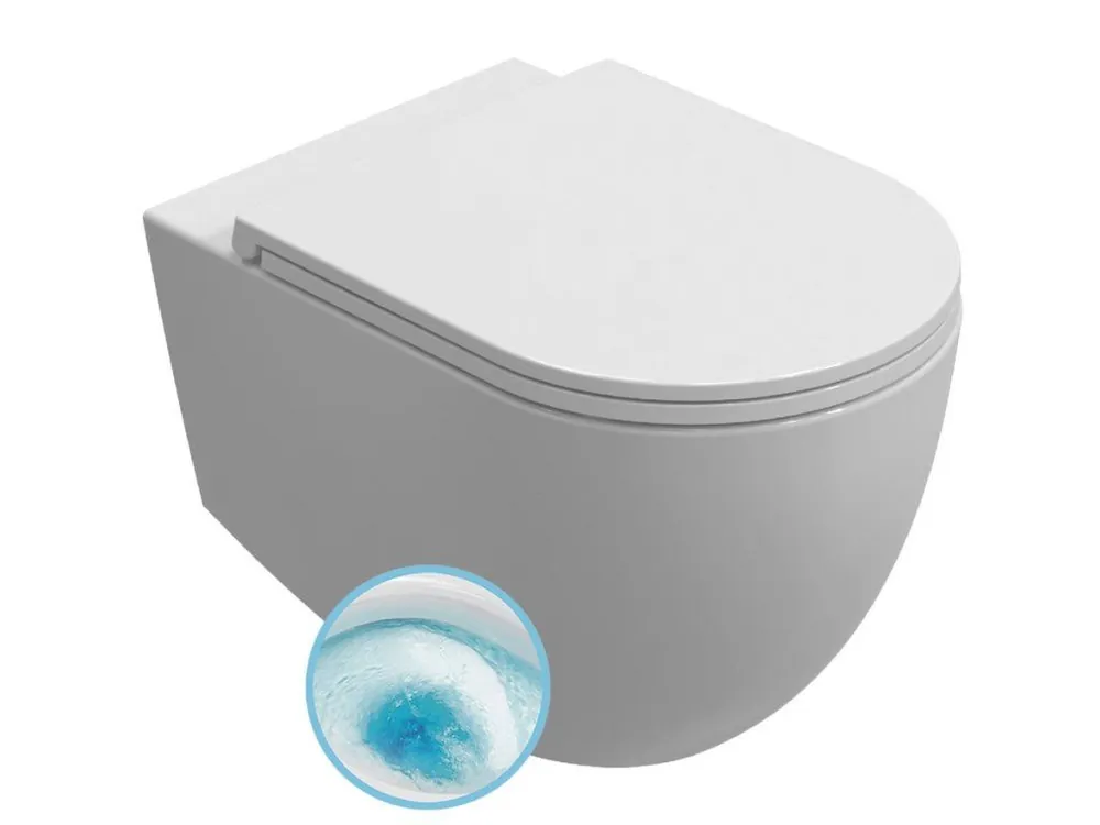 Akce INFINITY závěsná WC mísa, Vortex Rimless, 36,5x53cm, bílá