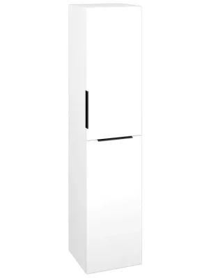 Zlevněný Vysoká skříň s košem DOS SVD2K 35 - N01 Bílá lesk / Úchytka T07 / N01 Bílá lesk / Pravé