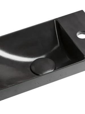 Víkendová Akce AGOS betonové umývátko 40x22cm, levé/pravé, antracit pololesk - koupelny-sanita.cz