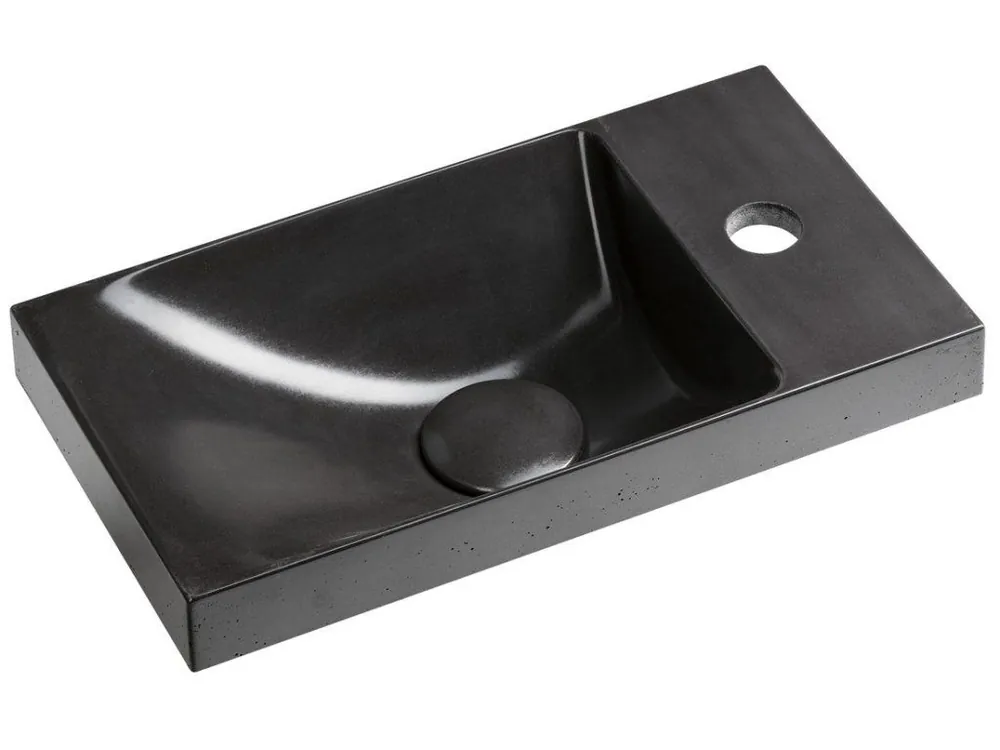 Víkendová Akce AGOS betonové umývátko 40x22cm, levé/pravé, antracit pololesk - koupelny-sanita.cz