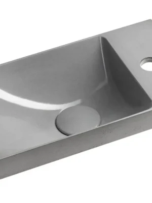 Odeslání Ihned AGOS betonové umývátko 40x22cm, levé/pravé, šedá pololesk - koupelny-sanita.cz