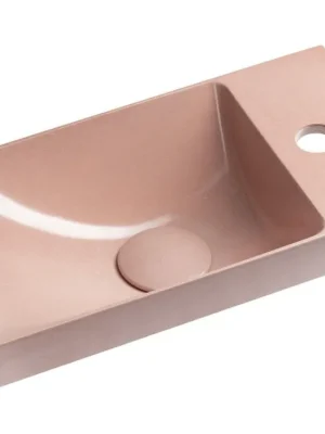 Super Cena AGOS betonové umývátko 40x22cm, levé/pravé, růžová pololesk - koupelny-sanita.cz