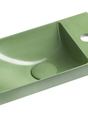 AGOS betonové umývátko 40x22cm, levé/pravé, zelená pololesk - koupelny-sanita.cz Top Prodej