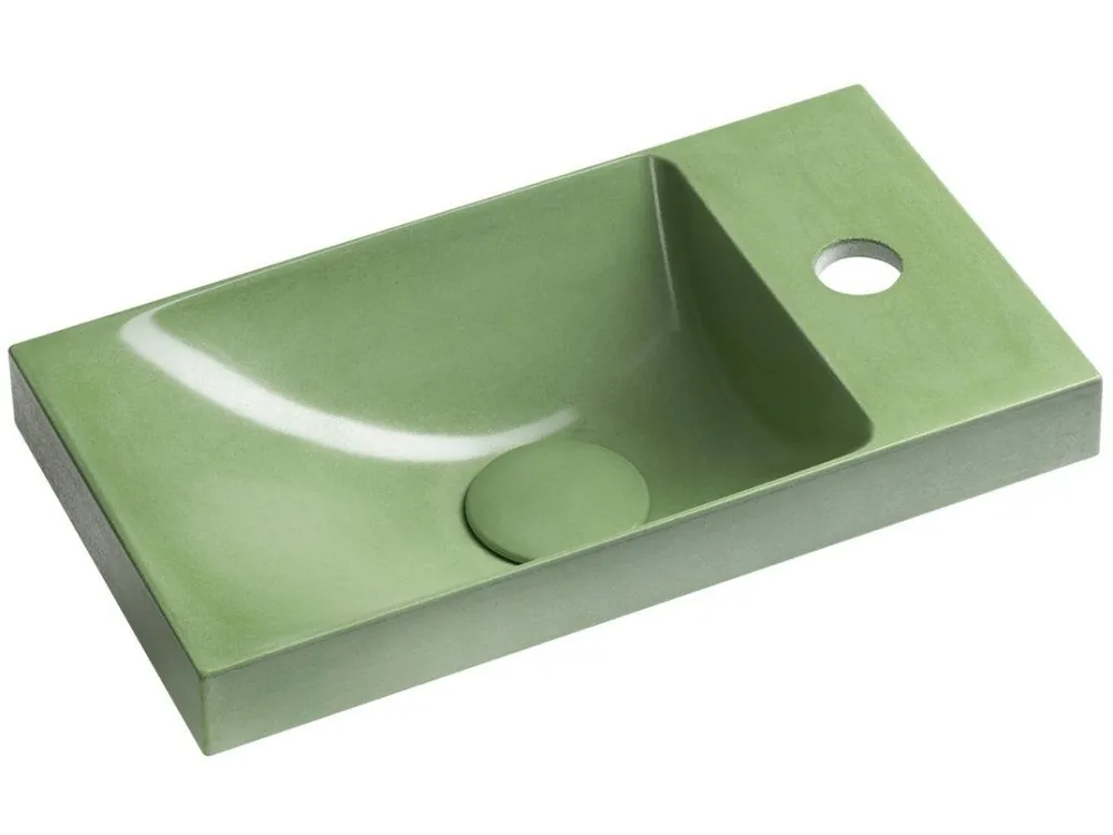 AGOS betonové umývátko 40x22cm, levé/pravé, zelená pololesk - koupelny-sanita.cz Top Prodej