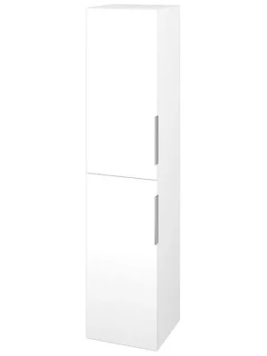 Zlevněný Vysoká skříň s košem DOS SVD2K 35 - N01 Bílá lesk / Úchytka T05 / M01 Bílá mat / Levé