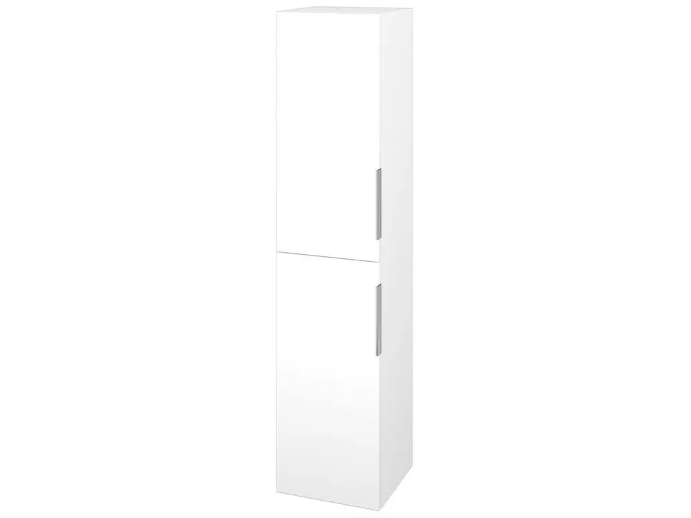 Zlevněný Vysoká skříň s košem DOS SVD2K 35 - N01 Bílá lesk / Úchytka T05 / M01 Bílá mat / Levé