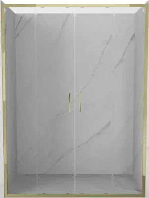 Značkový MEXEN - Exo dvojité posuvné sprchové dveře 160, transparent, zlatá 8152-160-000-50-00