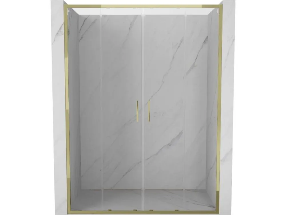 Značkový MEXEN - Exo dvojité posuvné sprchové dveře 160, transparent, zlatá 8152-160-000-50-00