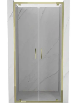 Značkový MEXEN - Exo sprchové dveře křídlové100, transparent, zlatá 8182-100-000-50-00