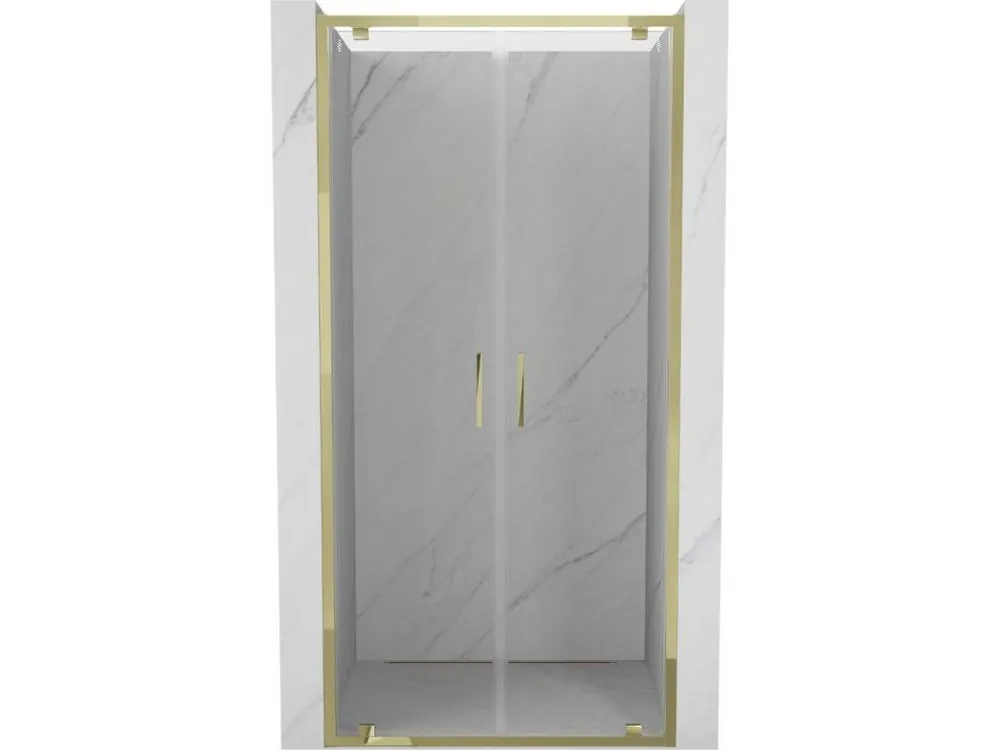 Značkový MEXEN - Exo sprchové dveře křídlové100, transparent, zlatá 8182-100-000-50-00