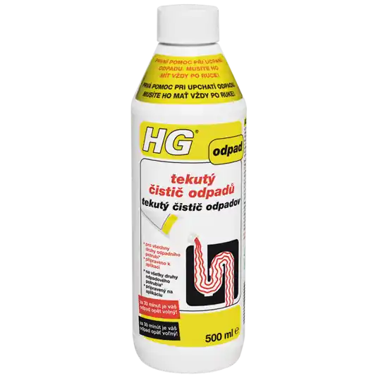 Značkový HG tekutý čistič odpadů 500 ml