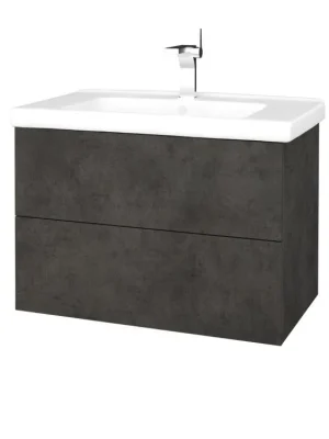 Značkový Koupelnová skříňka VARIANTE SZZ2 80 (umyvadlo Harmonia) - D16 Beton tmavý / D16 Beton tmavý