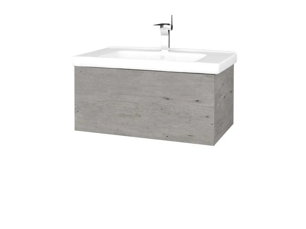 Značkový Koupelnová skříňka VARIANTE SZZ 80 (umyvadlo Harmonia) - D01 Beton / D01 Beton