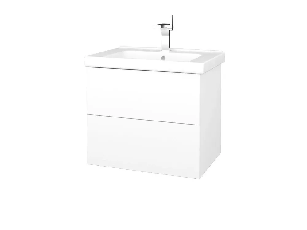 Zlevněný Koupelnová skříňka VARIANTE SZZ2 65 (umyvadlo Harmonia) - N01 Bílá lesk / M01 Bílá mat