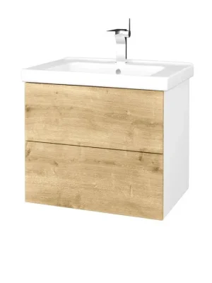 Zlevněný Koupelnová skříňka VARIANTE SZZ2 65 (umyvadlo Harmonia) - N01 Bílá lesk / D09 Arlington